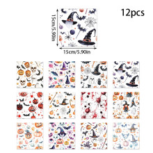 Halloween pattern paper set 6x6 inches 12 sheets