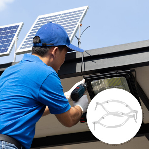 Solar Light Pole Mount Adapter Kit Iron Sheet 1 Set 2