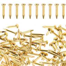 200Pcs Furniture Tacks Brass Nails Durable Golden Finish for Upholstery and Wood Projects