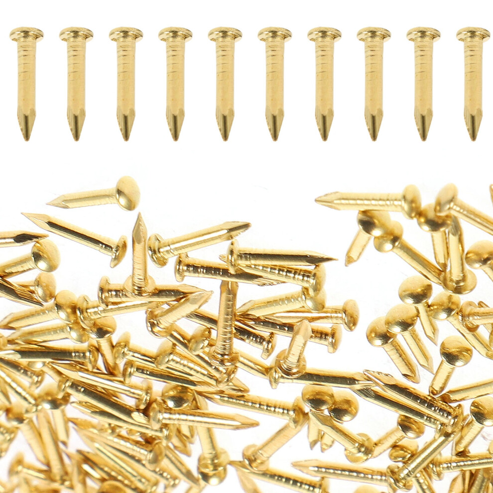 200Pcs Furniture Tacks Brass Nails Durable Golden Finish For Upholstery And Wood Projects 9130661114752