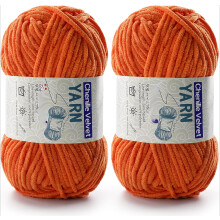 2 Pac Chenille Yarn for Crocheting - Fluffy Yarn for Crochet, Baby Yarn for Crocheting Soft Blankets - Weight Per Roll 50g/1.76oz, Length 60m/65yard