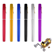 Mini Portable Pocket Fish Pen Shape Aluminum Alloy Fishing Rod + Reel Combo Set