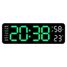 9" LED Digital Wall Clock with Calendar & Countdown Timer – Dimmable, Large Display (Black)