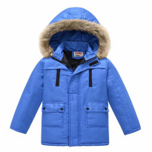 FFENYAN Kids' Thickened Waterproof Winter Jacket with Removable Fleece Hood, Warm Outerwear for Ages 3-12, Autumn & Winter