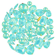 50pcs Mixed Shape Sew-On Rhinestones with Holes, DIY Craft & Sewing Decoration Accessories