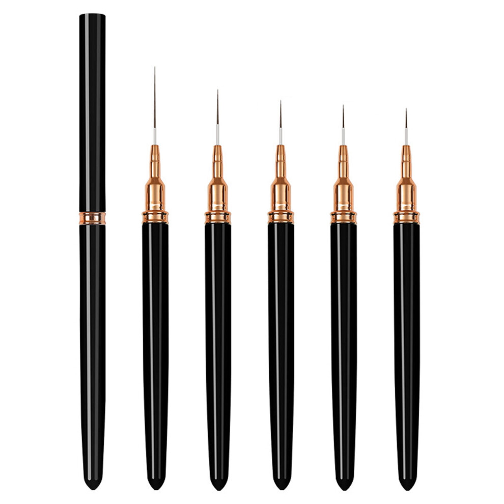 5Pcs Nails Art Brushes,Super Fine Thin Liner Nails Brush Set for Nails Gel Polish Painting Designs Gifts for Women Girls
