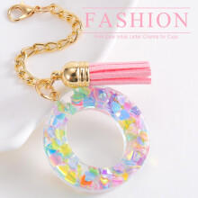Personalized Sequin & Tassel Keychain for Tumbler Cup – Bag Pendant, Coffee Mug Accessory, Party Favor Gift (Compatible with Tumbler Cups)