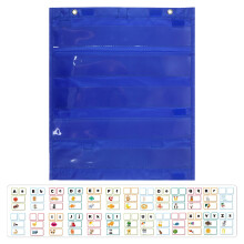 Double-Sided Pocket Chart for Classroom Monthly Calendar, Daily Schedule & Home Activities – Compatible with Standard Cards