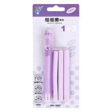 Retractable Eraser Pen, Creative Mechanical Pen-Shaped Eraser Rubber for Office & Drawing – Purple