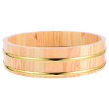 Topbathy Wooden Sushi Rice Mixing Tub Round Multi for Mixing Sushi Rice Home Kitchen 1Pack