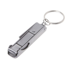 2 in 1 Cutter Bottle Opener, Stainless Foldable for Key Ring Cutter Clipper Pocket Tool ith Keychain Stainless Steel