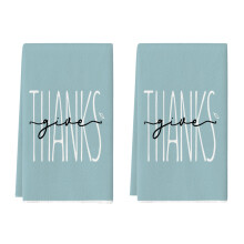 Fall Kitchen Towels 16x24 Inch – Blue Thanksgiving Print, Farmhouse Harvest Decor, Vintage Hand Towel, Holiday Gift (Compatible with Standard Towel