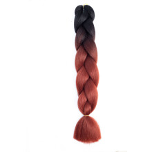 Paquete de 3 extensiones de cabello sintético resistente al calor de 100 g y 60 cm (24") para trenzas retorcidas y de ganchillo, de color negro a