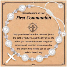 Cross Bracelet for Girls First Communion Religious Gift