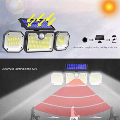 226 LED Solar Security Light Outdoor Waterproof Adjustable Motion Sensor Lamp 2