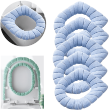 Lot de 3 protège-sièges de toilette épais, extensibles et lavables – Doux, confortables, faciles à installer (bleus), compatibles avec les