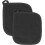 100% Cotton Terry Pot Holders For Kitchen, 2-Pack, 8.5"x8.25" Black 8