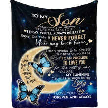 Couverture personnalisée avec prénom - Lettre d'amour à mon fils de maman et papa - Je te promets de t'aimer pour le restant de mes jours - Douce