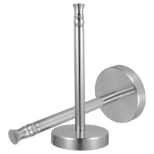 Suporte vertical para papel toalha em aço inoxidável (2 unidades) - Prático e compacto para bancada de cozinha.