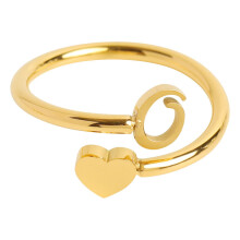 YUEHAO Accessoires Bagues Pour ma petite-fille Bague Cœur Initiale 26 Lettres Bijou Mode Simple Accessoires Populaires O