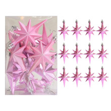 Ensemble de 12 décorations de Noël en forme d'étoiles à 8 branches, mini-étoiles de 5 x 7,5 cm pour les branches de sapin et la décoration de