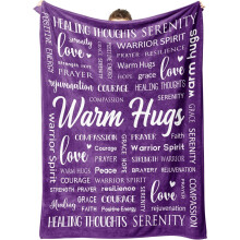 Couverture réconfortante violette « Câlins chaleureux » – 76 x 102 cm, jeté doux et confortable, cadeau de rétablissement et cadeau