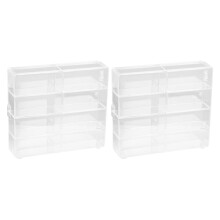 Lot de 2 vitrines de rangement en verre, présentoir de comptoir, cube de présentation