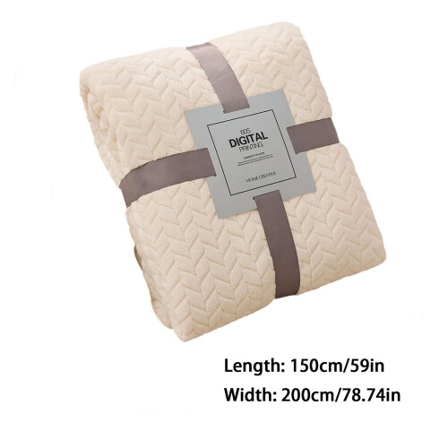 Queen Blanket Mint Green Flannel Fleece Leaves Pattern 2