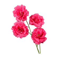 Bouquet artificiel de lisianthus à 4 têtes – Décoration de Saint-Valentin, 6 couleurs, tiges en soie pour centre de table, prêt à offrir