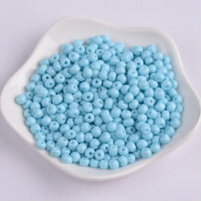 Lot de 1000/500/200 perles d'espacement rondes en verre de 2 mm, 3 mm et 4 mm pour la création de bijoux - 3 mm (500 pièces) - Bleu turquoise