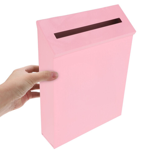 NICEXMAS Iron Ballot Box Mailbox Pink 1 Piece 2