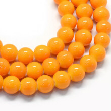Orangefarbene Glasperlen, 8 mm, Halloween-Schmuckzubehör, Creamsicle-Großhandel, 50 Stück