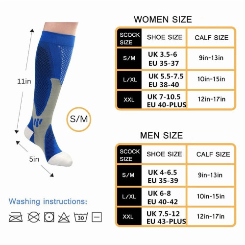 3 paia di calze a compressione per uomo e donna - Compressione 20-30 mmHg, calze sportive a compressione zero-toe 1
