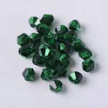 Engros 3mm/4mm/6mm Belagte Bicone Facetslebne Krystalglas Løse Spacerperler Parti - #410 Metal Påfuglegrøn - 3mm/200 stk