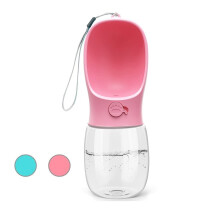 Kalimdor Dog Water Bottle, Leak-Proof Portable Puppy Bowl & Dispenser for Outdoor, Hiking, Travel – Food-Grade Plastic (19oz Pink)