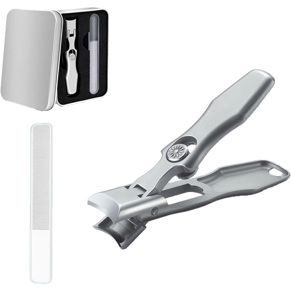German Nail Clippers for Men & Women, Ultra Sharp & Compatible with Thick Toenails â Mighty Clipper Set (Silver)