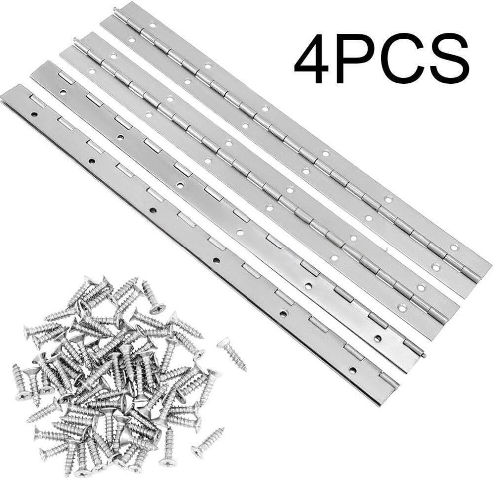 4X Piano Hinges Replacement 304 Stainless Steel Continuous Hinges With Screws 9180435391056
