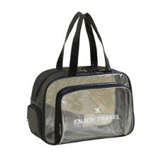 Travel Toiletry Bag, large Clear Plastic Makeup Bags with Zipper, Gym Bag with Shoe Compartment Swimming Bag