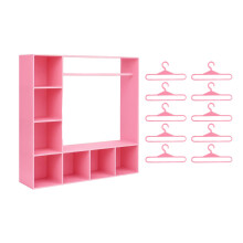 Mini Clothes Closet for Girls with 10 Hangers – Clothing Storage Wardrobe & Organizer, Compatible with House Figure Accessories
