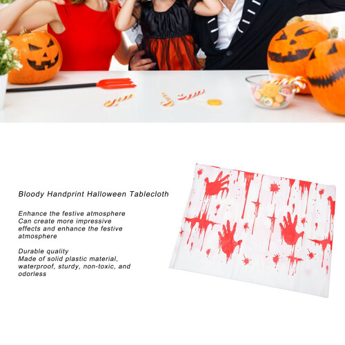 Bloody Handprint Tablecover - Disposable Halloween 2