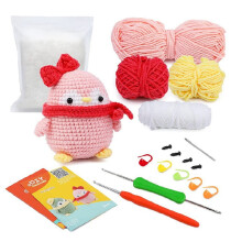 Penguin Doll Crochet Kit for Beginners Pink