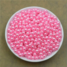 6 mm 8 mm 20 colores 100 cuentas espaciadoras de perlas para manualidades, plástico ABS, cuentas sueltas, bricolaje - 6 mm - rosa