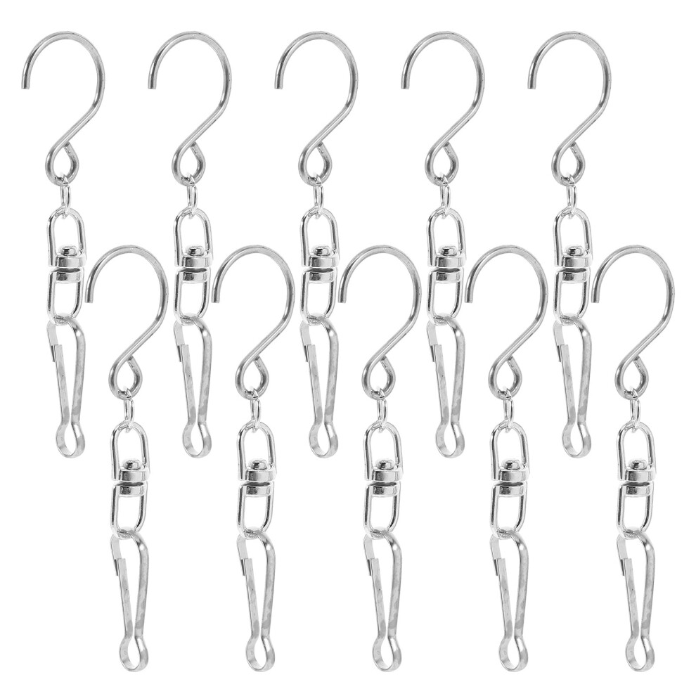 10Pcs Heavy Duty Spinner Hooks For Outdoor Wind Chimes Swivel Cable Hangers Replacement Parts 9087558602925