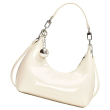 Ästhetische Damenhandtasche, schlichte Schultertasche, modische Achseltasche, trendige Mond-Umhängetasche, Achseltasche aus PU-Leder