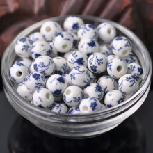10 stk. runde 8 mm, 10 mm, 12 mm, farverige blomstermønstre, løse keramiske porcelænsperler - 141 # - 8 mm
