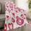 HELLOYOUNG Flannel Throw Blanket with Heart Pattern, Red 3