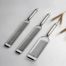 3pc 15 inch Lemon Zester, Cheese Grater, Ginger & Garlic Grater, Stainless Steel, Silver