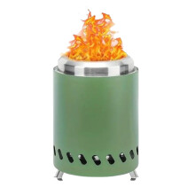 Bonfire 5.5" Smokeless Fire Pit | Portable Outdoor Fire Pit | Stainless Steel - Wood Burning Lightweight Fireplace | Ideal for Garden,Yard, Green