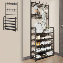 Étagère à chaussures WZXPWT, organisateur de chaussures à 5 niveaux avec porte-manteau, support de rangement pour chaussures, porte-chaussures