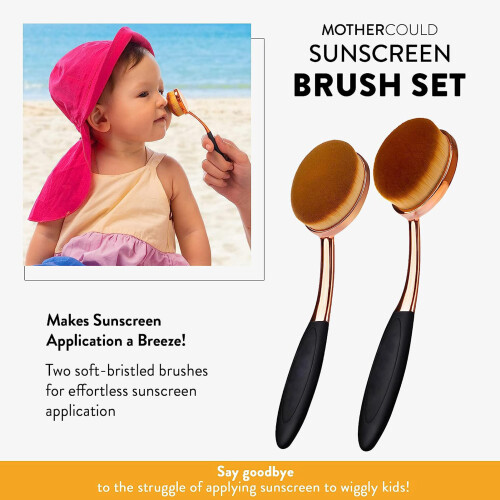 2pcs Sunscreen Applicator Brush, Soft Fiber, ABS 2